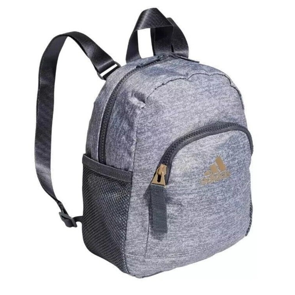 Adidas Kids Backpack Tote Zip Jersey Onix Grey Linear 3 Mini 5154280 NWT